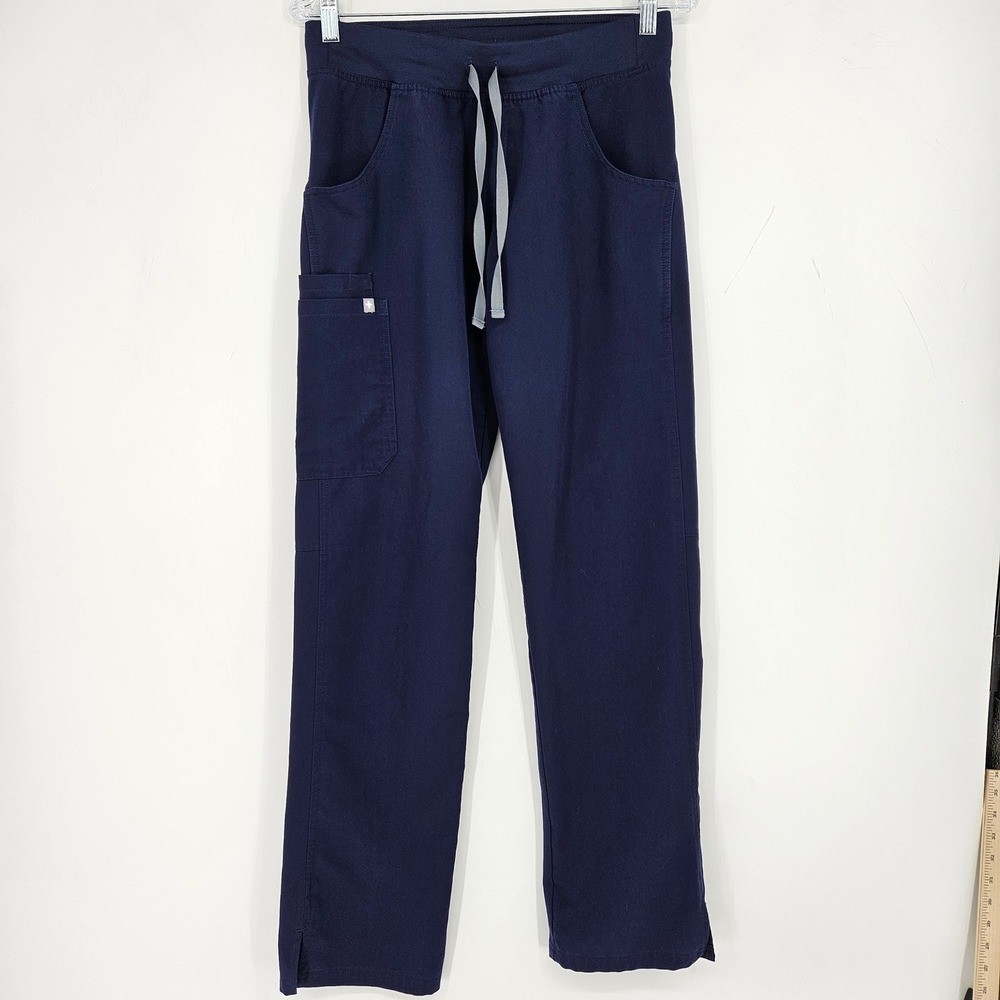 Figs Scrub Pants Womens Small Tall Kade Cargo Pockets Medical Navy Blue Uniforms